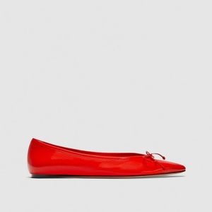 ZARA LEATHER BALLET FLATS 8